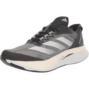 NWT adidas Women's Adizero Boston 12 Sneaker, Black/White/Carbon-SZ 6